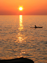 Canoa al tramonto